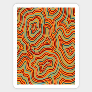 70s Retro Psychedelic Wavy Lines Sticker